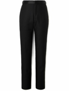 TOM FORD - Straight-Leg Wool and Silk-Blend Tuxedo Trousers - Black