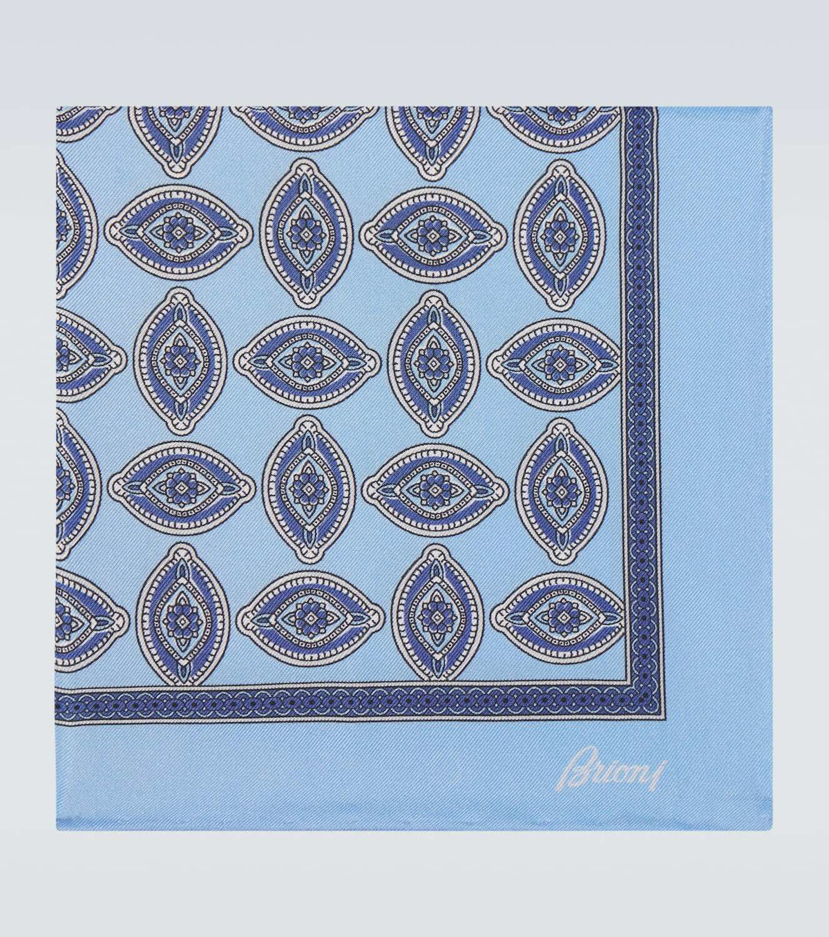 Brioni Printed silk pocket square