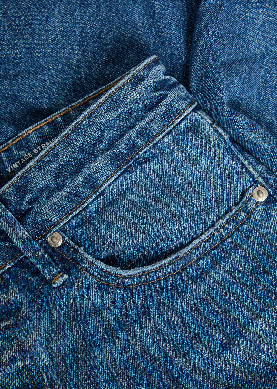 Good American Vintage Straight Ankle Jeans Navy