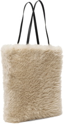 AMOMENTO Beige Faux-Fur Tote