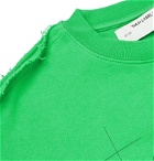 Off-White - Embroidered Printed Fleece-Back Cotton-Jersey Sweatshirt - Green