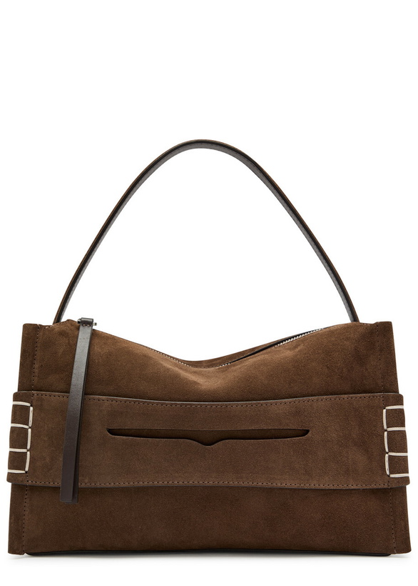 Photo: JW Anderson Loafer Suede Shoulder bag - Brown - One Size