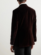 Thom Sweeney - Cotton and Modal-Blend Velvet Tuxedo Jacket - Brown