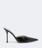 Christen Helix croc-effect patent leather mules