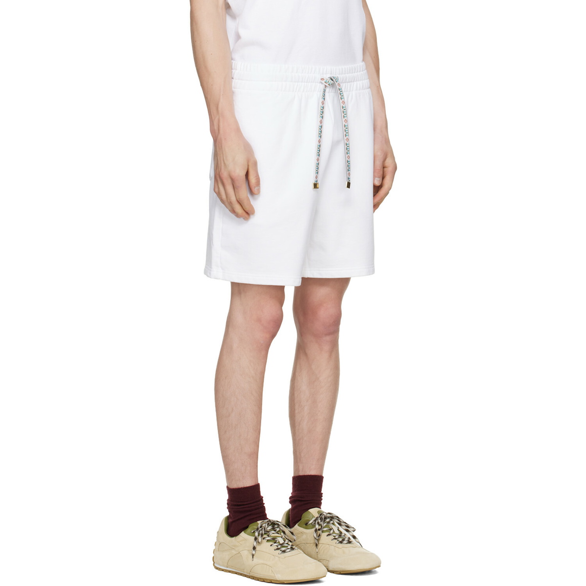 Casablanca White Floral Trim Classic Shorts