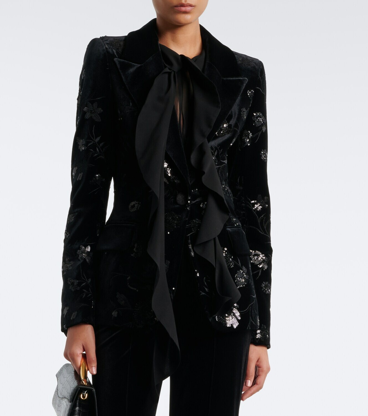Elie Saab Sequined velvet blazer