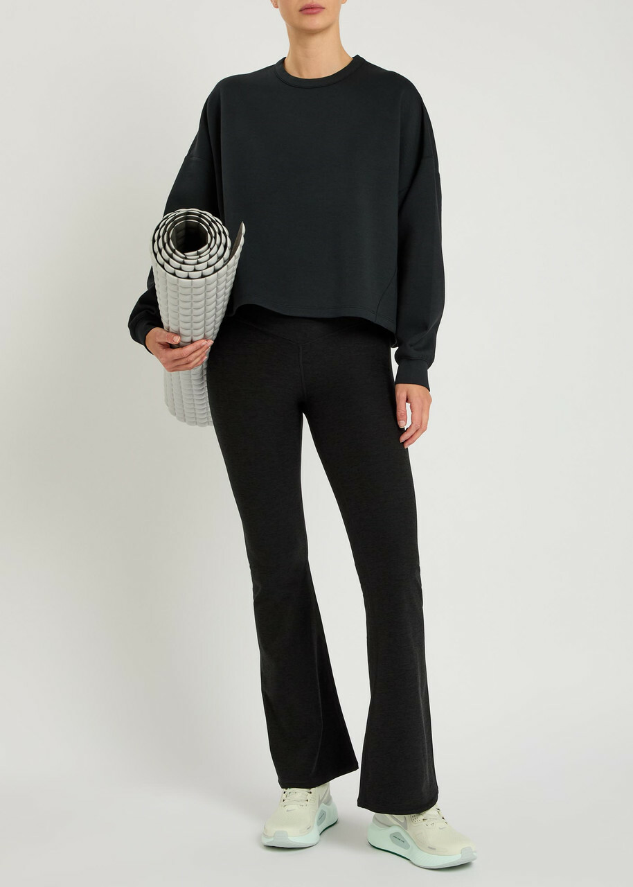 Nike Cropped Jersey Sweatshirt Black Grey