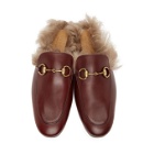 Gucci Burgundy Princetown Loafers