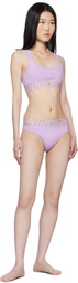 Versace Underwear Purple Greca Border Scoop Bralette