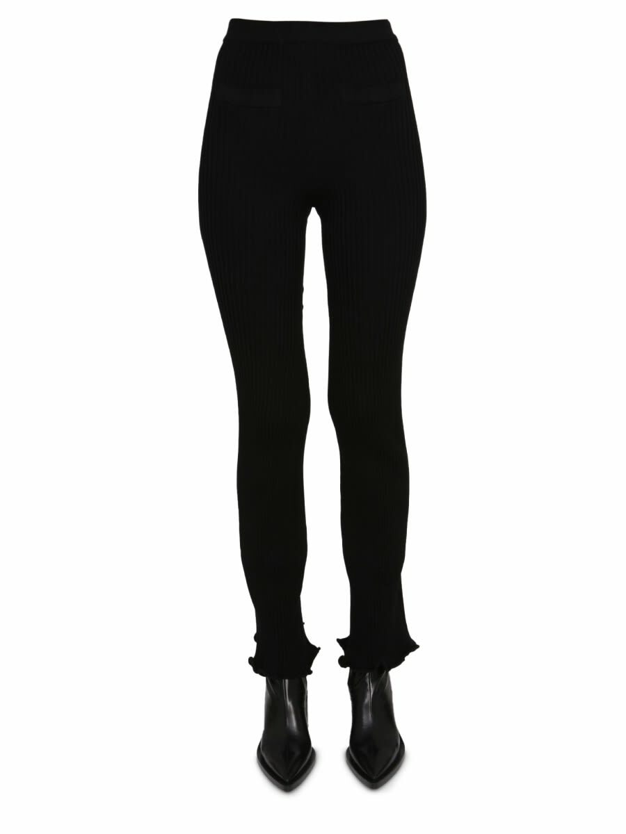 Rabanne Black Bodyline Logo Leggings Paco Rabanne