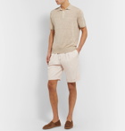 Brunello Cucinelli - Slim-Fit Pleated Cotton-Blend Twill Drawstring Shorts - Neutrals