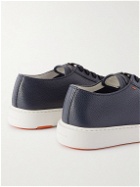 Santoni - Full-Grain Leather Sneakers - Blue