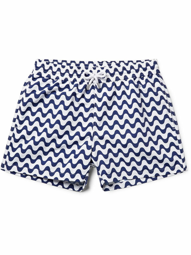 Photo: Frescobol Carioca - Copacabana Slim-Fit Short-Length Printed Swim Shorts - Blue