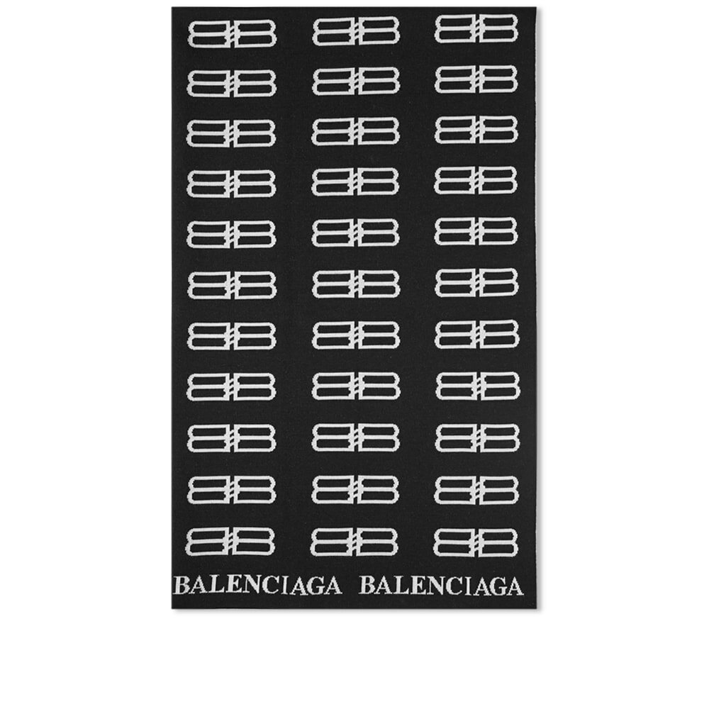 Balenciaga Men's BB Blanket Logo Scarf in Black/White Balenciaga