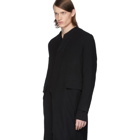 Julius Black Collarless Tailored Coat