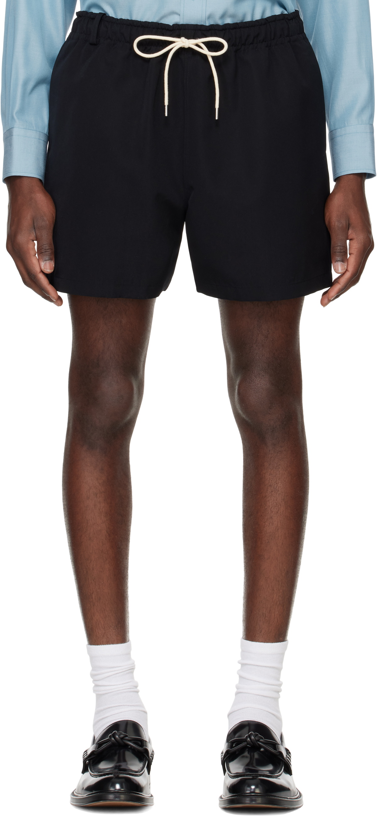 AURALEE Red Wool Max Canvas Shorts Auralee