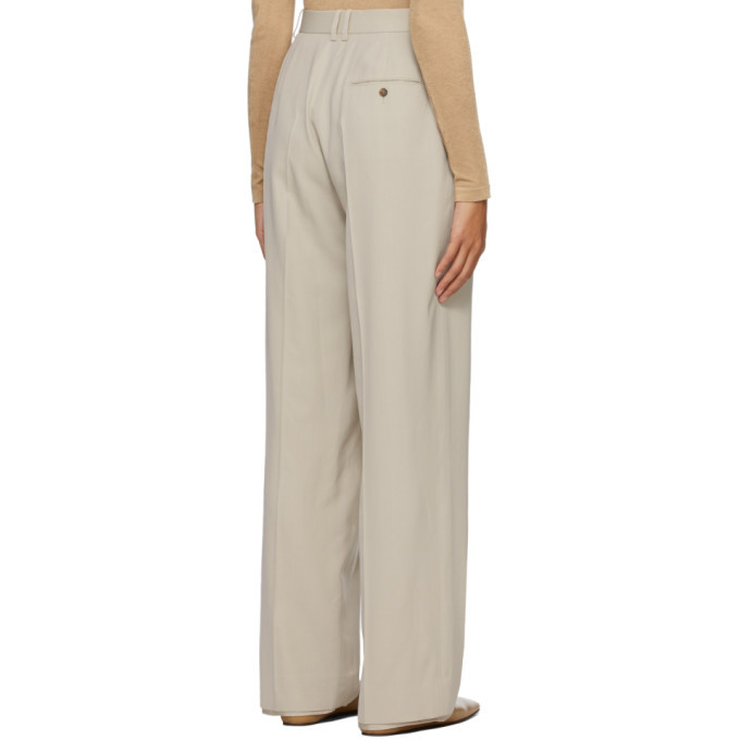 The Row Beige Wool Phoebe Trousers The Row