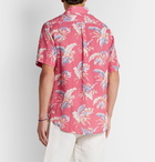 NN07 - Deon Slim-Fit Floral-Print Linen Shirt - Red