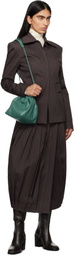 REMAIN Birger Christensen Brown Pleated Midi Skirt