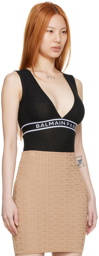 Balmain Black Lurex Bodysuit