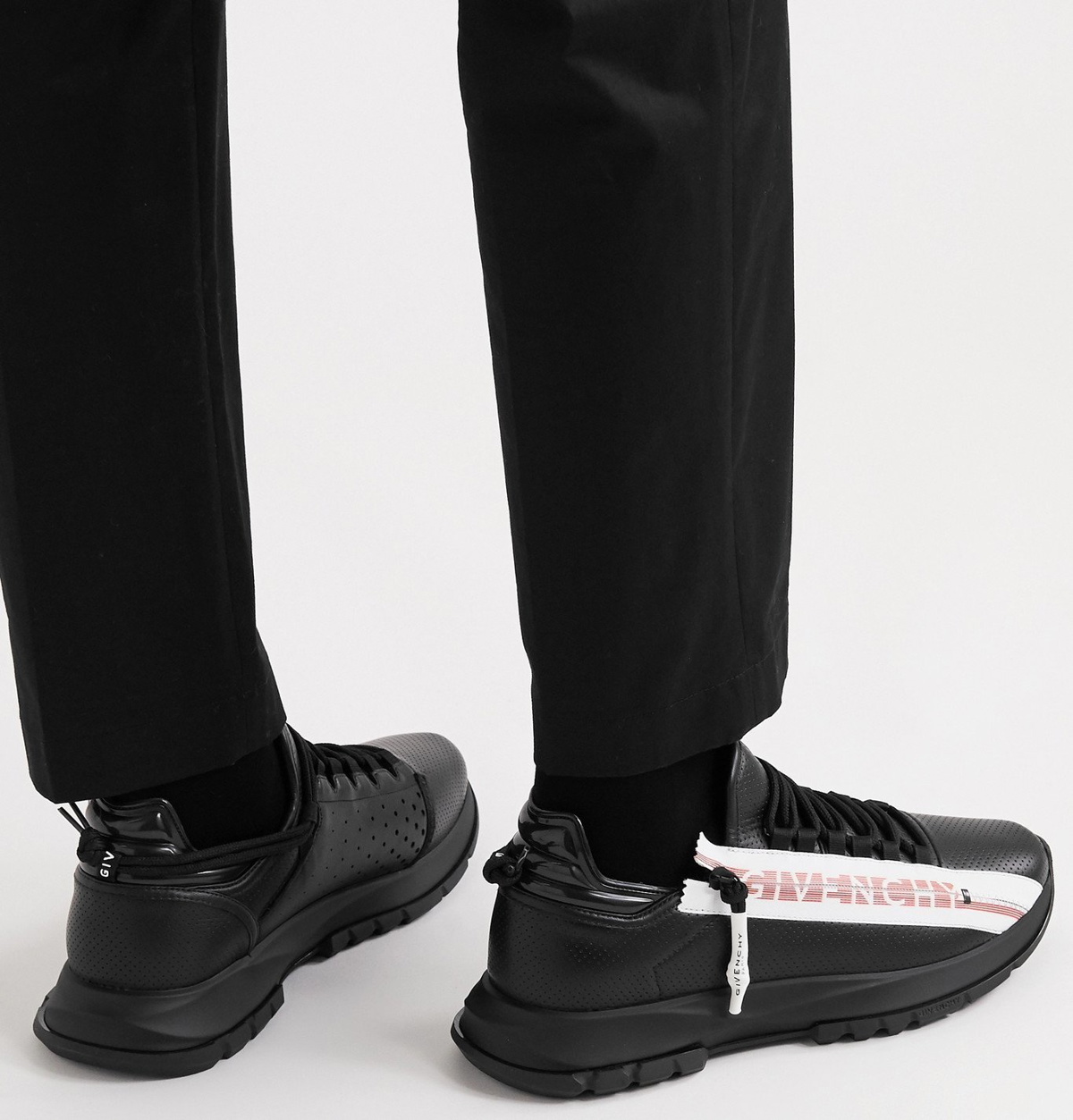 GIVENCHY - Spectre Perforated Leather Sneakers - Black Givenchy