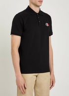 Moncler Logo-appliquéd Piqué Cotton Polo Shirt Black
