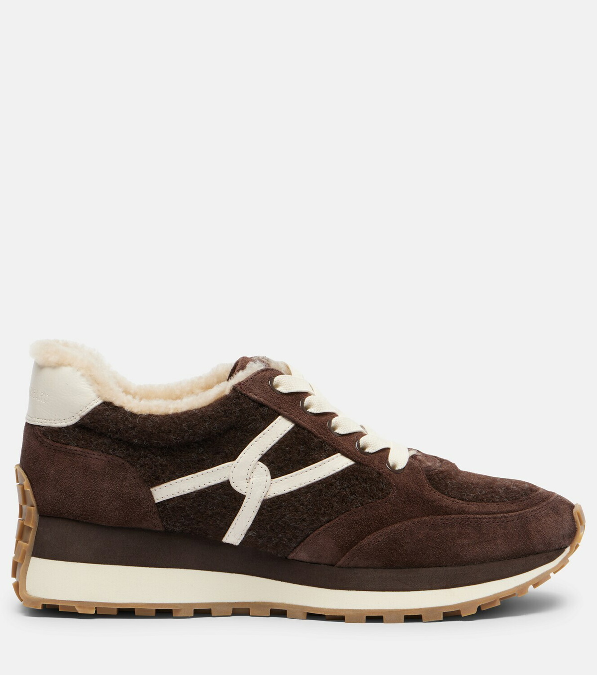 Veronica Beard Valentina suede-trimmed leather sneakers