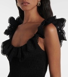 Susan Fang Ruffled cotton peplum top