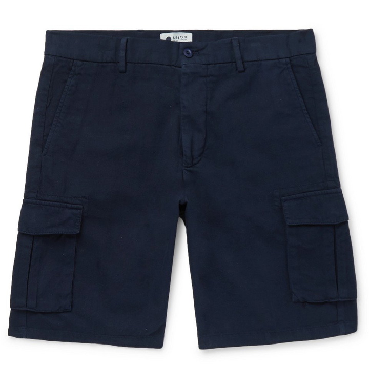 Photo: NN07 - Cotton, Lyocell and Linen-Blend Cargo Shorts - Navy