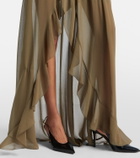 Jacques Wei Asymmetric draped maxi skirt