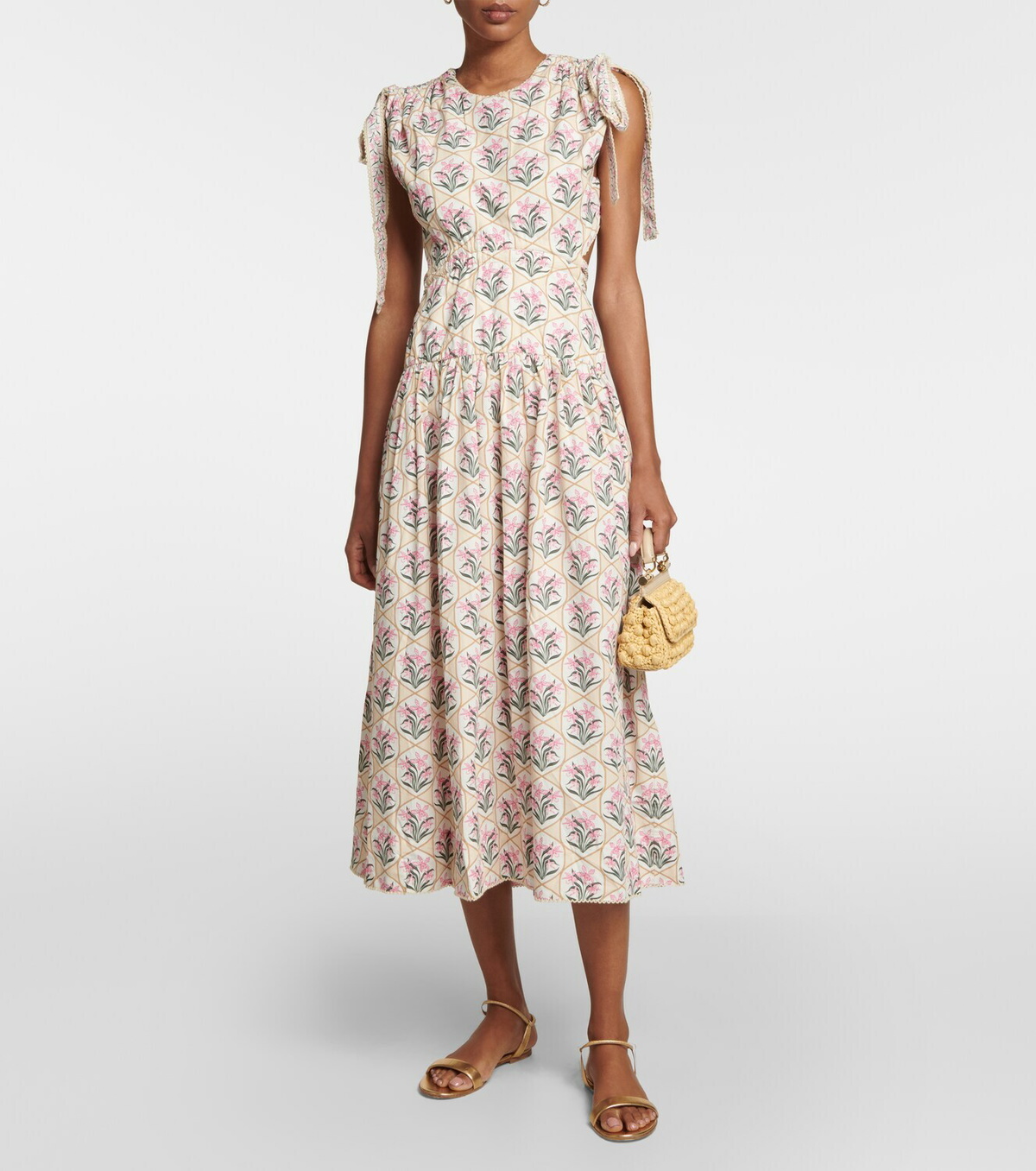 Agua by Agua Bendita Guaguancó floral cotton midi dress Agua by Agua ...