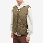 Taion Men's Military Zip V-Neck Down Vest in Dark Olive