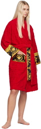 Versace Underwear Red 'I Heart Baroque' Robe