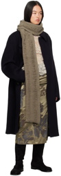 Youth Khaki Tassel Long Muffler Scarf