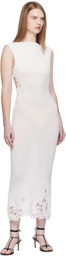 Christopher Esber White Hibiscus Embroidered Rib Midi Dress