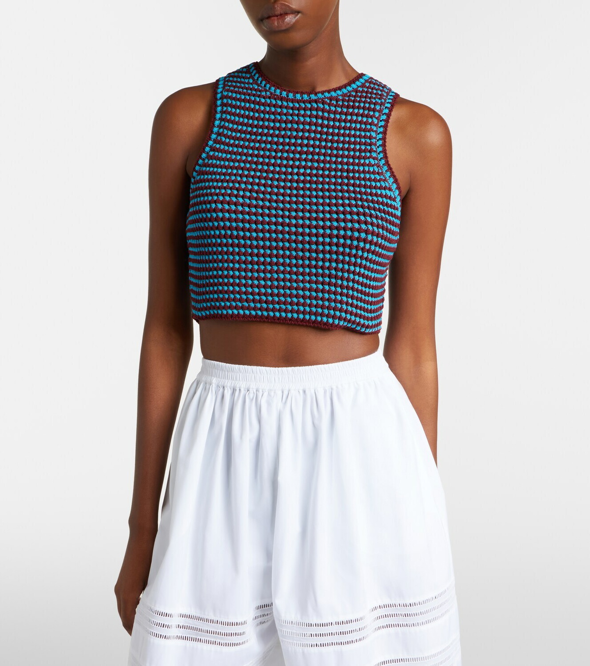 Alaïa Crochet cotton crop top