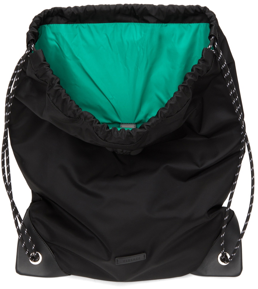 Versace Draw String Backpack New Without Tags Versace Parfums Backpack Bag Black Drawstring | eBay main image 4