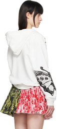 Chopova Lowena White Double Dotty Zip Hoodie