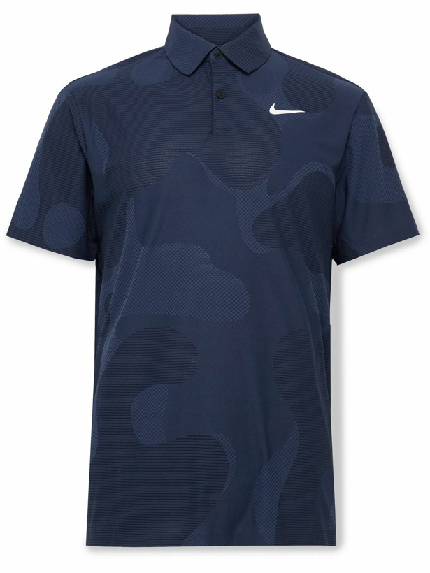 Photo: Nike Golf - Tour Dri-FIT ADV Jacquard Golf Polo Shirt - Blue