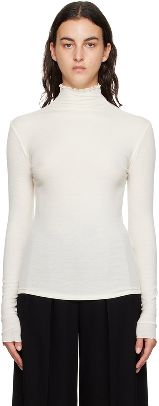 Photo: Filippa K Off-White Lettuce Edge Turtleneck