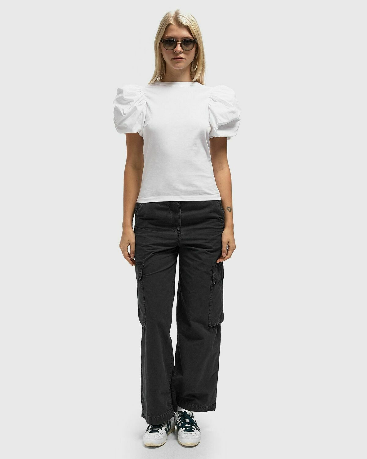 ROTATE Birger Christensen PUFF SLEEVE TEE White Womens Shortsleefe