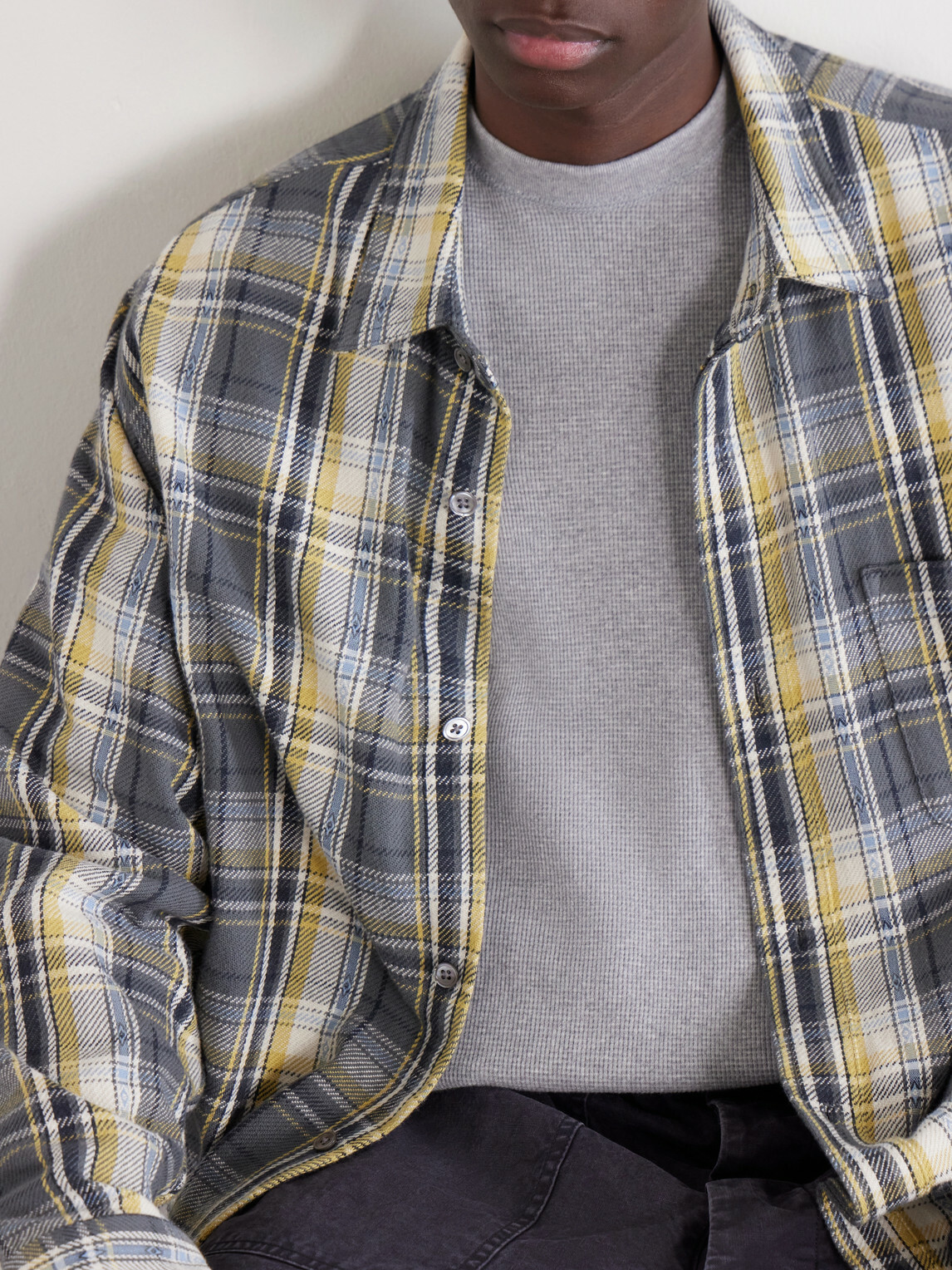 OrSlow - Waffle-Knit Cotton-Blend Sweater - Gray