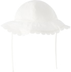 Chloé Baby White Scalloped Bucket Hat