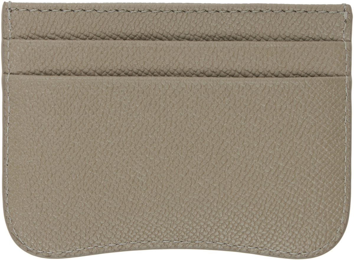AMI Paris Taupe Leather Paris Paris Card Holder