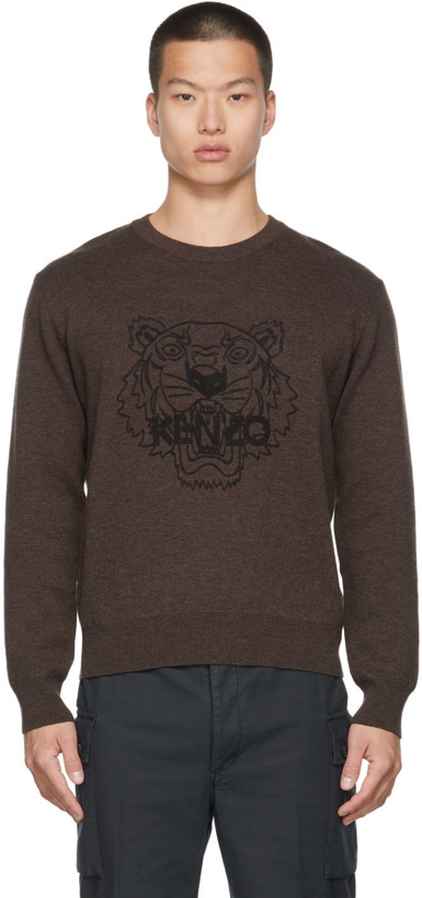 Photo: Kenzo Brown Wool Tiger Sweatshirt