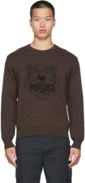 Kenzo Brown Wool Tiger Sweatshirt