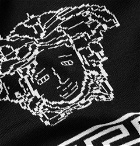 Versace - Logo-Intarsia Wool and Silk-Blend Scarf - Men - Black