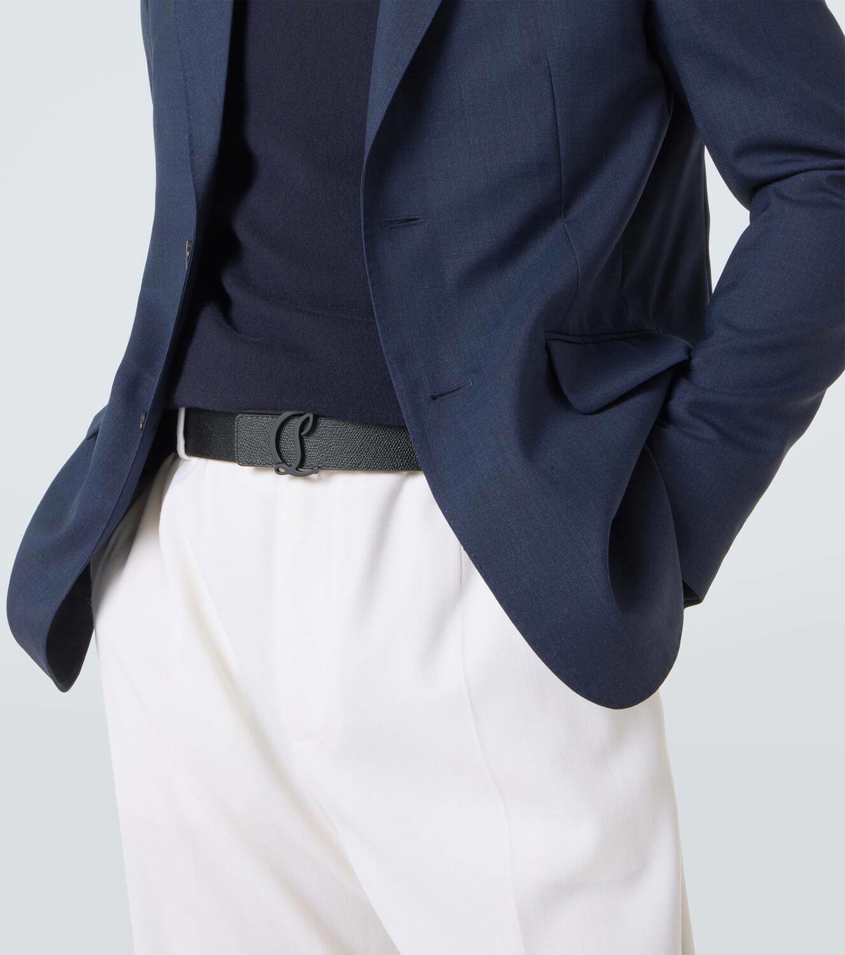 ■Christian Louboutin■Mooncrest リバーシブル レザーベルト Christian Louboutin Mooncrest reversible leather belt