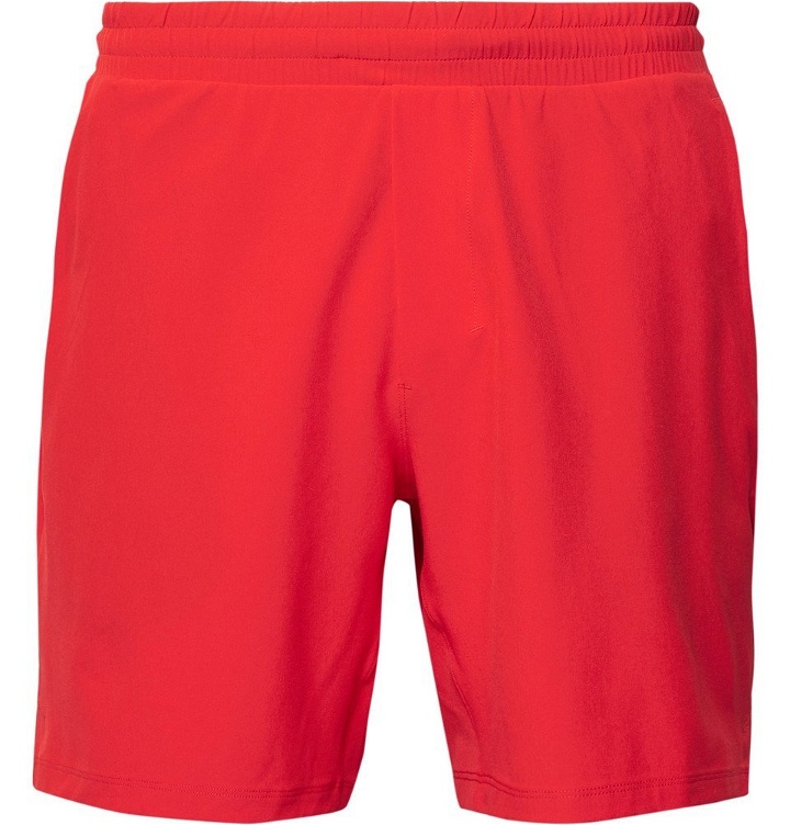 Photo: Lululemon - Channel Cross Slim-Fit Mid-Length Swim Shorts - Red
