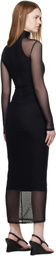 Mugler Black Illusion Midi Dress
